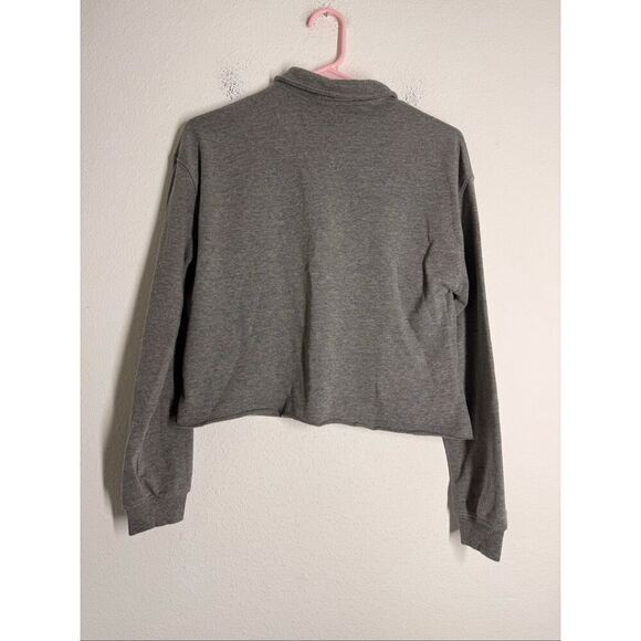 Wild Fable Women's Cropped Polo Shirt Size S Heather Gray Cotton Blend - Picture 3 of 7